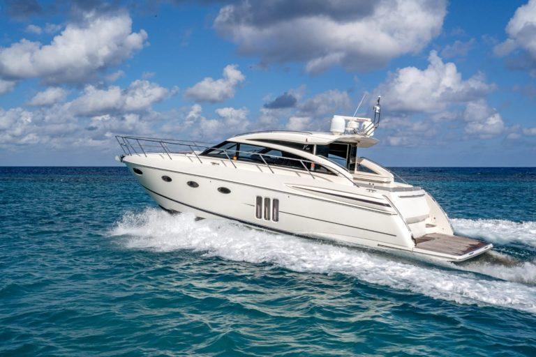Private yacht cruising in the Caribbean Sea off Ocho Rios Jamaica.