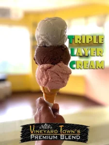Triple-layer non-dairy ice cream cone from Babylove’s Twist in Jamaica.