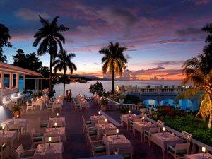 The Dinner Terrace fine dining restaurant at Jamaica Inn in Ocho Rios Jamaica.