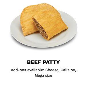 Traditional Jamaican beef patty at Juici Patties Ocho Rios.
