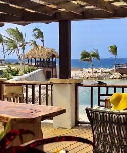 Ocean view from Sunday brunch at Tiamo Beach Resort in Runaway Bay Jamaica